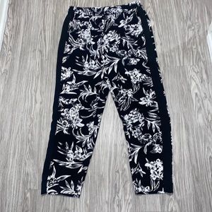 White House Black Market Floral Print Straight Leg Joggers